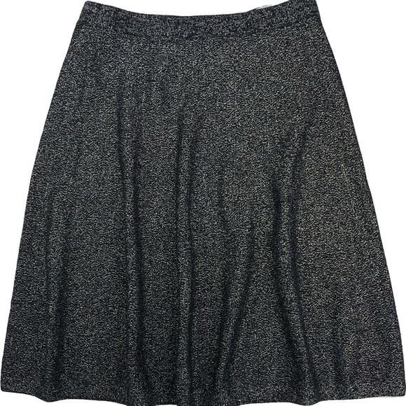 Nanette Lepore Metallic Black Gold A line Skirt Slip On Womens Unlined Size M - Picture 1 of 8